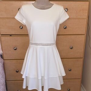 B Darlin White Layered Mini Dress